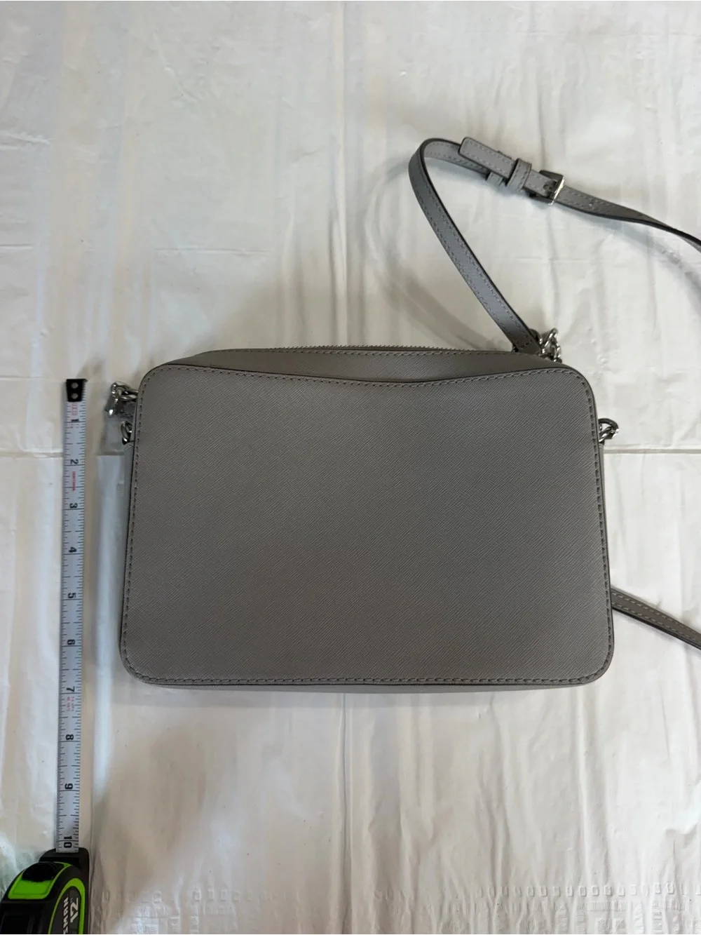 Michael Kors Light Gray Leather Crossbody Messenger